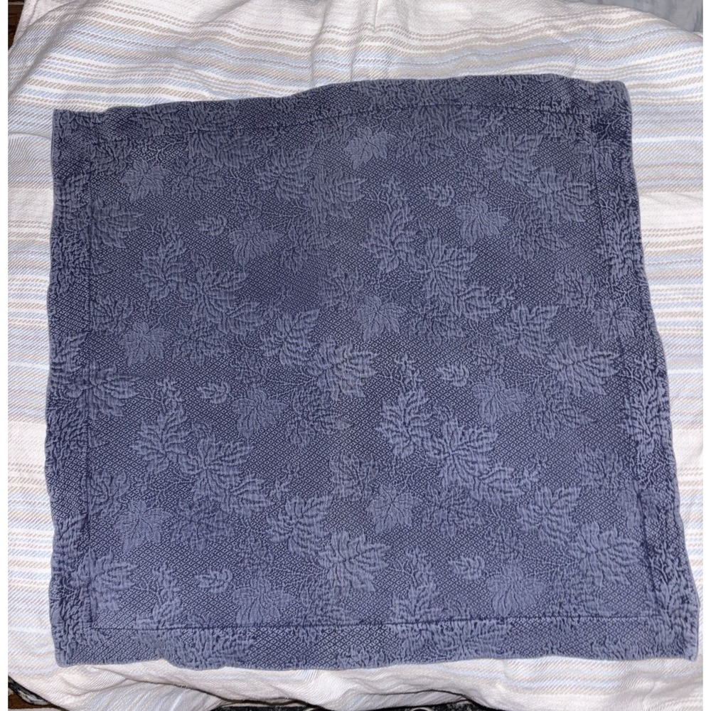Company Store Floral Quilted Cotton Pillow Shams Blue  27x17 Scalloped Portugal‎